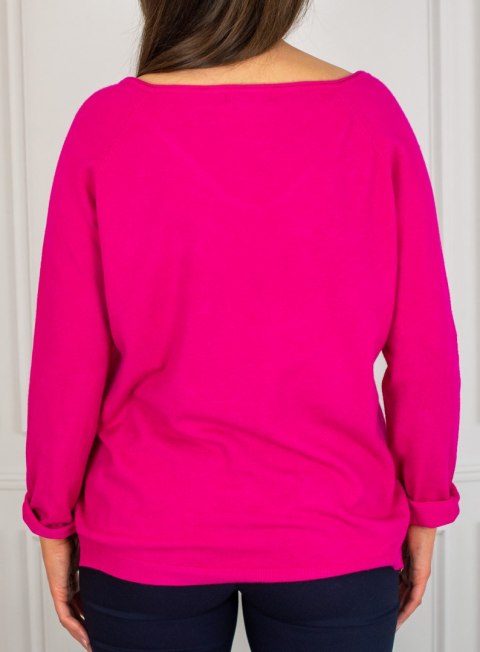 Różowy sweterek z aplikacją misia