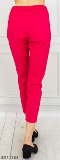 Oryginalne spodnie Lavinia damskie wiązane na gumce eleganckie - mocny róż - MODA SANOK