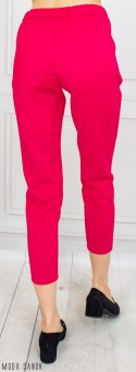 Oryginalne spodnie Lavinia damskie wiązane na gumce eleganckie - mocny róż - MODA SANOK