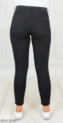 Czarne spodnie zwężane damskie Cross Jeans Moda Sanok