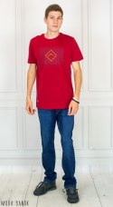Czerwona bawełniana koszulka VOLCANO T-shirt MODA SANOK