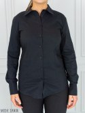 Elegancka czarna koszula damska z długim rękawem Strefa Mody - MODA SANOK