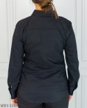 Elegancka czarna koszula damska z długim rękawem Strefa Mody - MODA SANOK