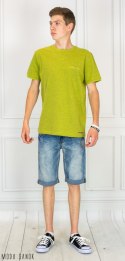 Jasno zielona koszulka Męska T-shirt z imitacją kieszonki Volcano Moda Sanok