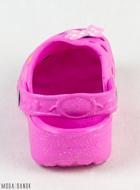 Klapki Kroksy dziecięce różowe z zdobieniami dla dziewczynki American Club Moda Sanok