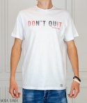 Męska biała koszulka T-shirt z napisem dont Quit Just Yuppi Moda Sanok