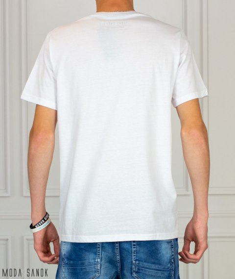 Męska biała koszulka T-shirt z napisem dont Quit Just Yuppi Moda Sanok