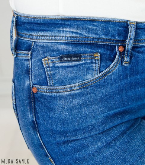 Spodnie damskie ciemne niebieskie granatowe Cross Jeans Moda Sanok