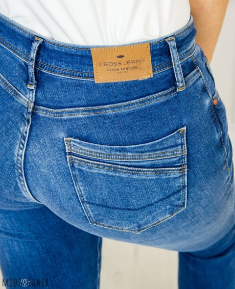 Spodnie damskie ciemne niebieskie granatowe Cross Jeans Moda Sanok