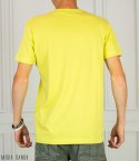 Żółta koszulka z nadrukiem T-shirt męski VOLCANO MODA SANOK
