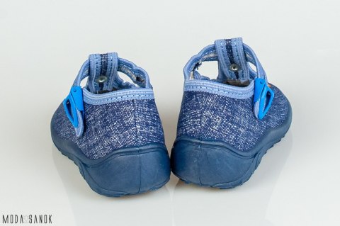 Dżinsowe pantofle dla dzieci NAZO z koparką - MODA SANOK