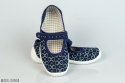 Granatowe pantofle w białe kokardki dla dziewczynki NAZO - MODA SANOK
