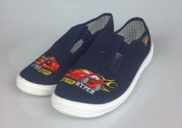 Granatowe pantofle z czerwoną wyścigówką Speed NAZO - MODA SANOK