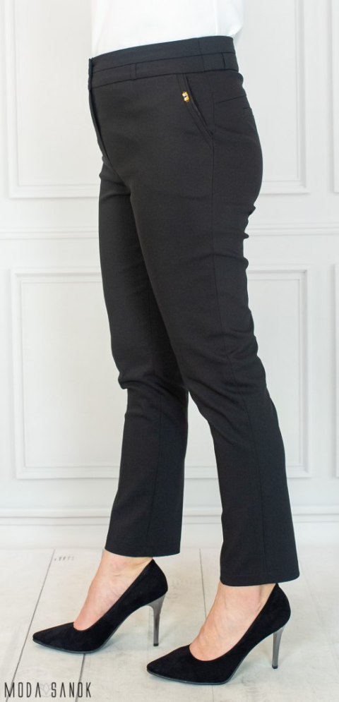 Spodnie damskie eleganckie cygaretki BB 7/8 - czarne - MODA SANOK
