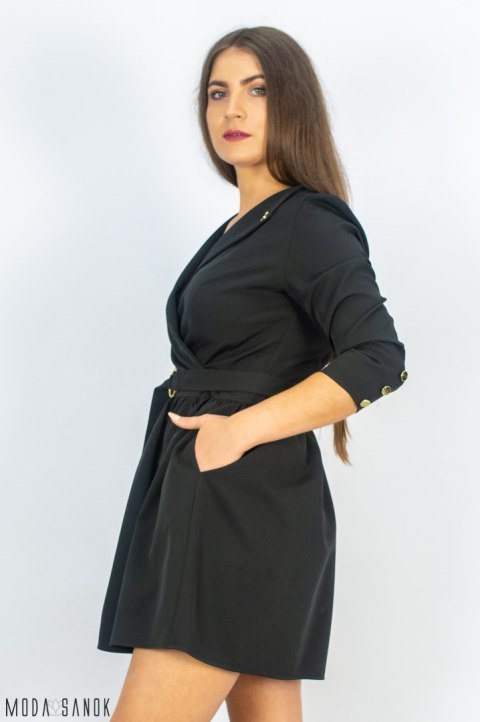 Czarna sukienka przed kolano OMBRE - MODA SANOK