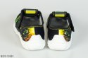 Czarne pantofle z zielono-żółtą aplikacją Viggami oddychające na rzepy - MODA SANOK