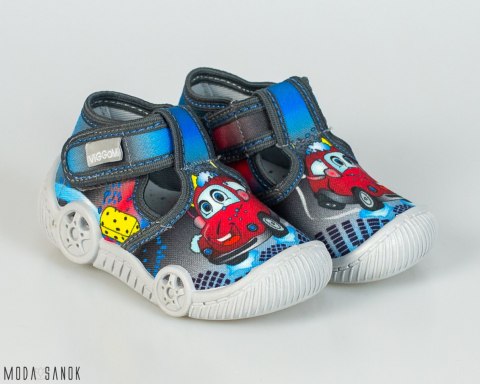 VIGGAMI Wojtuś Druk pantofle, kapcie, usztywniony zapięte oddychający spód i materiał skórzana wkładka MODA SANOK