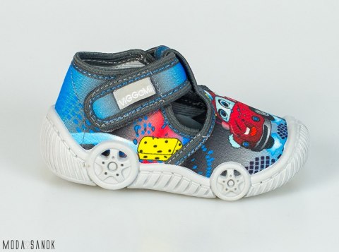 VIGGAMI Wojtuś Druk pantofle, kapcie, usztywniony zapięte oddychający spód i materiał skórzana wkładka MODA SANOK