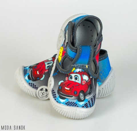 VIGGAMI Wojtuś Druk pantofle, kapcie, usztywniony zapięte oddychający spód i materiał skórzana wkładka MODA SANOK