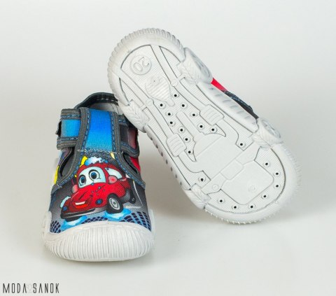 VIGGAMI Wojtuś Druk pantofle, kapcie, usztywniony zapięte oddychający spód i materiał skórzana wkładka MODA SANOK