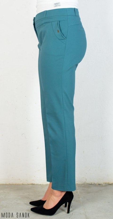 Spodnie BB damskie eleganckie cygaretki 7/8 - morski - MODA SANOK