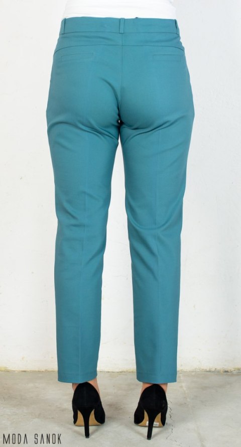 Spodnie BB damskie eleganckie cygaretki 7/8 - morski - MODA SANOK