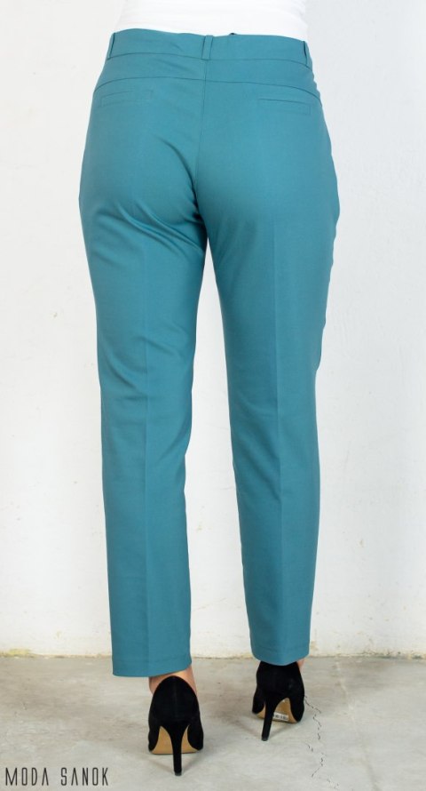 Spodnie BB damskie eleganckie cygaretki 7/8 - morski - MODA SANOK