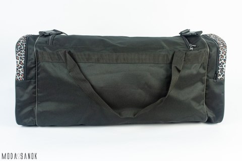 Czarna pojemna torba z wzorem panterki SR3 Bistana Moda Sanok