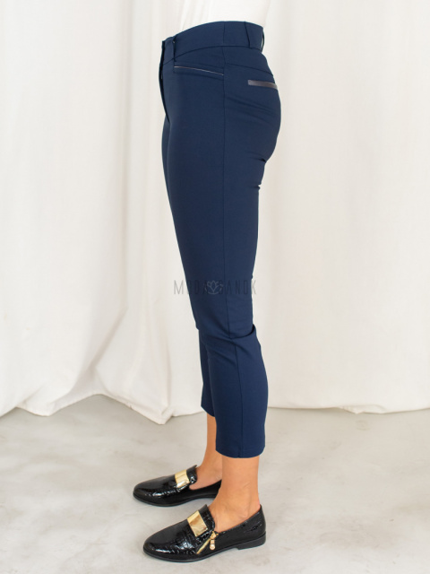 Spodnie damskie eleganckie MTM cygaretki 7/8 - granatowe - Moda Sanok
