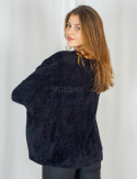 Damski miły ciepły długi lekki sweterek alpaka Salma - czarny - Moda Sanok