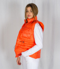 Kamizelka-bezrękawnik SALMA w kolorze pomarańczowym ze ściągaczem w pasie oversize MODA SANOK