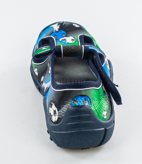 VIGGAMI Alex Druk pantofle kapcie dziecięce ze skórzaną wkładką, twardy zapiętek MODA SANOK