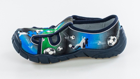 VIGGAMI Alex Druk pantofle kapcie dziecięce ze skórzaną wkładką, twardy zapiętek MODA SANOK