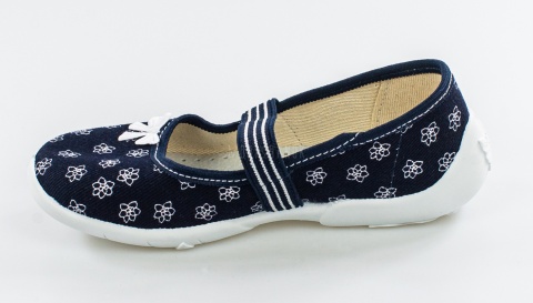 VIGGAMI Czeszka Kwiatki pantofle,kapcie,na gumeczkę, oddychający spód i materiał, skórzana wkładka MODA SANOK