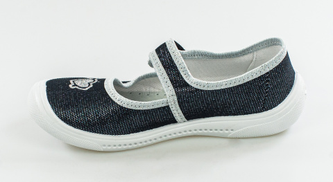 VIGGAMI Krysia pantofle, kapcie, balerinki dziewczęce oddychający materiał skórzana wkładka na rzep MODA SANOK