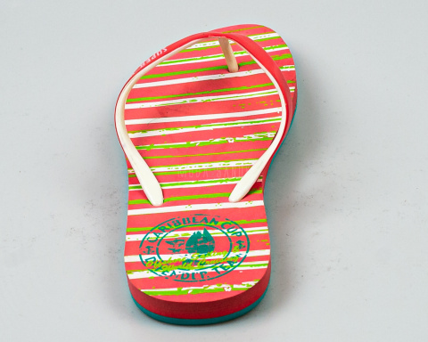 Japonki, klapki damskie z piankowym spodem i gumową górą w koralowym kolorze SUPER GEAR - MODA SANOK