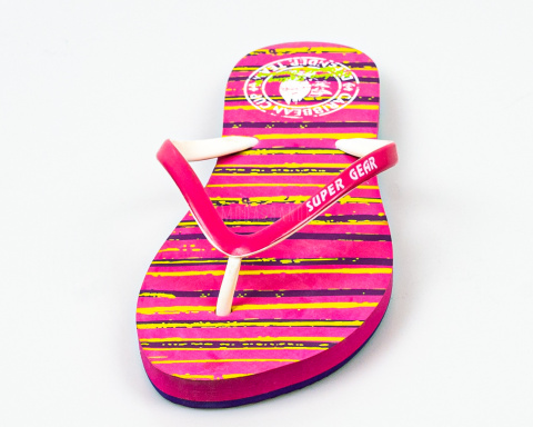 Japonki, klapki damskie z piankowym spodem i gumową górą w różowym kolorze SUPER GEAR - MODA SANOK