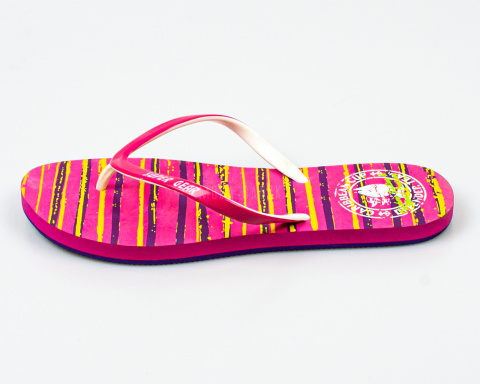 Japonki, klapki damskie z piankowym spodem i gumową górą w różowym kolorze SUPER GEAR - MODA SANOK