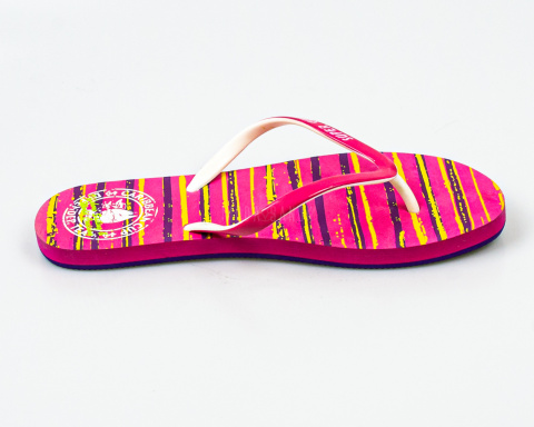 Japonki, klapki damskie z piankowym spodem i gumową górą w różowym kolorze SUPER GEAR - MODA SANOK